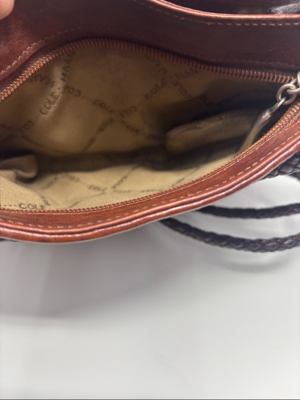 Woven Crossbody Shoulder Bag in Dark Brown Cole Haan - Picture 9 of 9